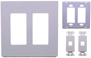 White 2-Gang 2-Port Screwless Keystone Jack Decora Wall Plate Insert (1-10 Pack) The Wires Zone