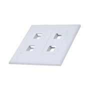 White 2-Gang 4-Port Screwless Keystone Jack Decora Wall Plate Insert (1-10 Pack) The Wires Zone