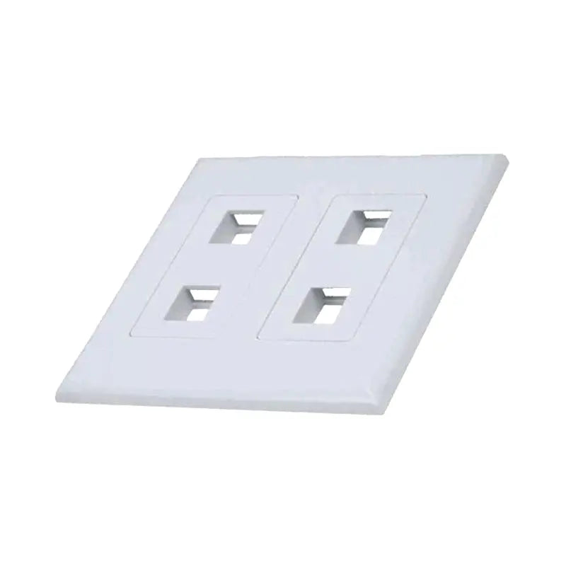 White 2-Gang 4-Port Screwless Keystone Jack Decora Wall Plate Insert (1-10 Pack) The Wires Zone