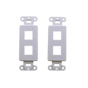 White 2-Gang 4-Port Screwless Keystone Jack Decora Wall Plate Insert (1-10 Pack) The Wires Zone