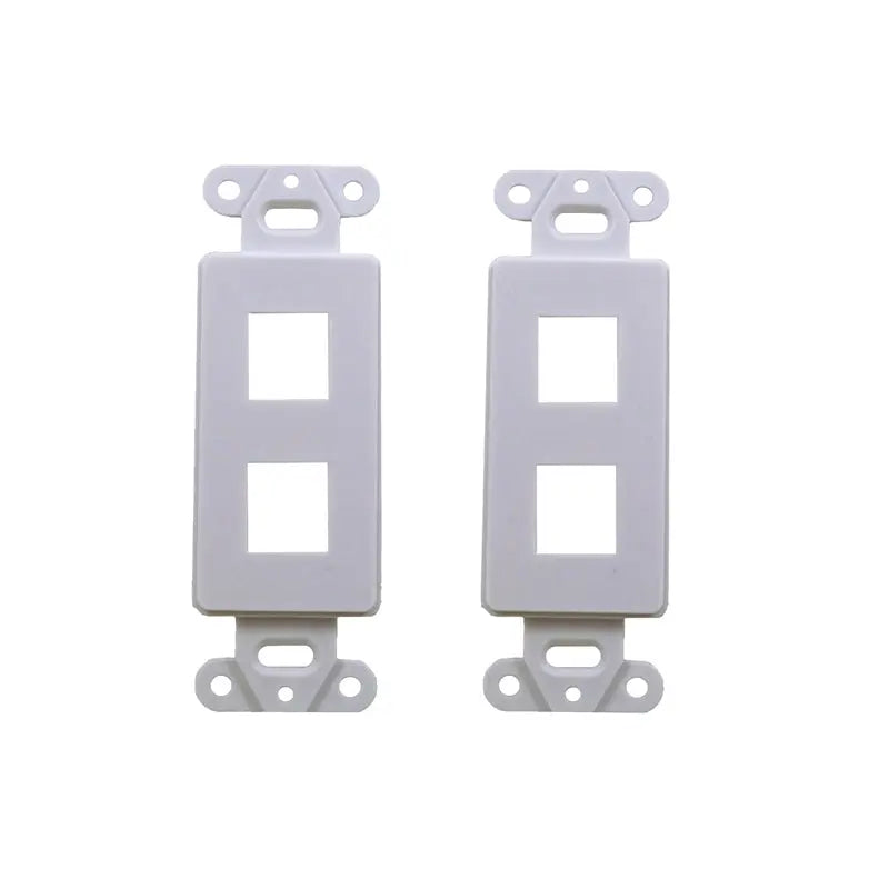 White 2-Gang 4-Port Screwless Keystone Jack Decora Wall Plate Insert (1-10 Pack) The Wires Zone