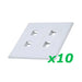 White 2-Gang 4-Port Screwless Keystone Jack Decora Wall Plate Insert (1-10 Pack) The Wires Zone