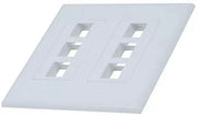White 2-Gang 6-Port Screwless Keystone Jack Decora Wall Plate Insert (1-10 Pack) The Wires Zone
