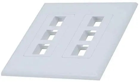 White 2-Gang 6-Port Screwless Keystone Jack Decora Wall Plate Insert (1-10 Pack) The Wires Zone