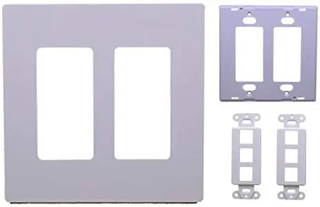 White 2-Gang 6-Port Screwless Keystone Jack Decora Wall Plate Insert (1-10 Pack) The Wires Zone