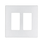 White 2-Gang Screwless Decorator Wall Plates for Outlet Switch (1-10 Pack) The Wires Zone