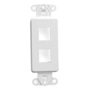 White 2-Port Keystone Jack Wall Plate Insert HDMI  RJ45 Cat 6, Ethernet, RG6 Coax, Banana Plug (Pack 1-10) The Wires Zone