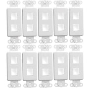 White 2-Port Keystone Jack Wall Plate Insert HDMI  RJ45 Cat 6, Ethernet, RG6 Coax, Banana Plug (Pack 1-10) The Wires Zone