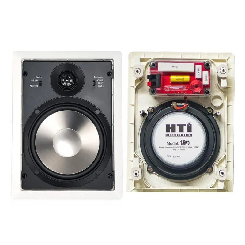 White 2-Way 6" 120 Watts 6 Ohms In-Wall Home Theater Speaker (pair) The Wires Zone