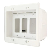 White 3 Gang Recessed TV Electrical Box for Power & Low Voltage TVBU507 The Wires Zone