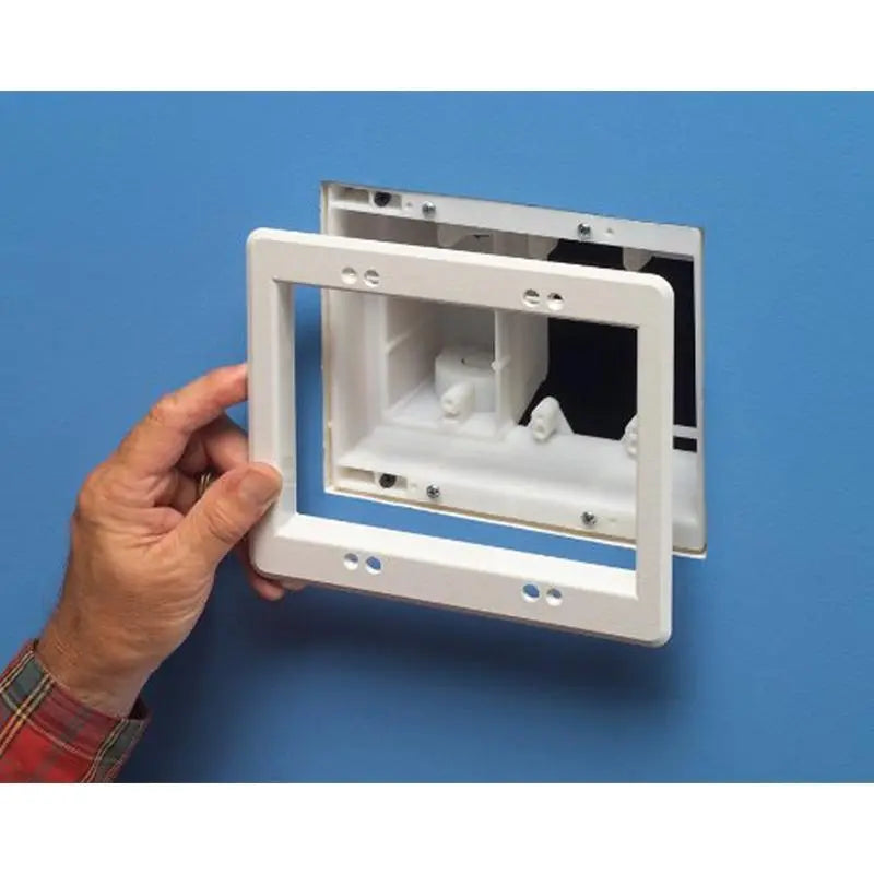 White 3 Gang Recessed TV Electrical Box for Power & Low Voltage TVBU507 The Wires Zone
