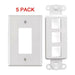 White 3-Port Decora Keystone Jack Wall Insert Cover Plate (1-5 Pack) The Wires Zone