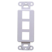 White 3-Port Decora Keystone Jack Wall Insert HDMI, Cat5/6, USB and DisplayPort (Pack 1-10) The Wires Zone