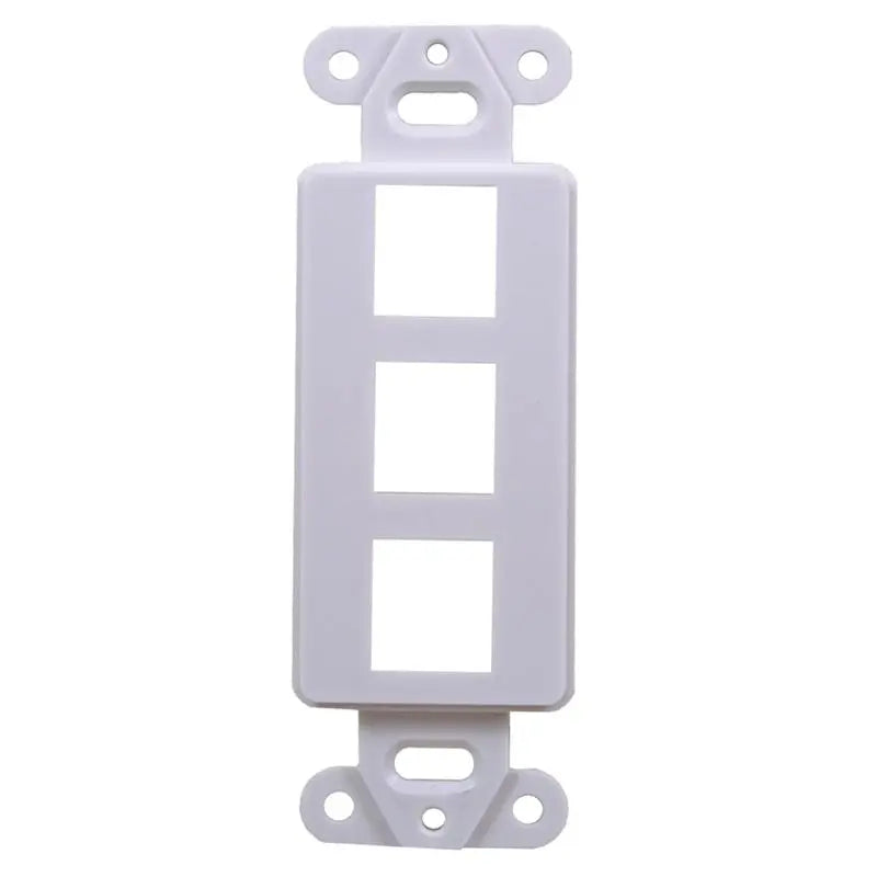 White 3-Port Decora Keystone Jack Wall Insert HDMI, Cat5/6, USB and DisplayPort (Pack 1-10) The Wires Zone