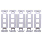 White 3-Port Decora Keystone Jack Wall Insert HDMI, Cat5/6, USB and DisplayPort (Pack 1-10) The Wires Zone