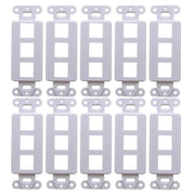 White 3-Port Decora Keystone Jack Wall Insert HDMI, Cat5/6, USB and DisplayPort (Pack 1-10) The Wires Zone