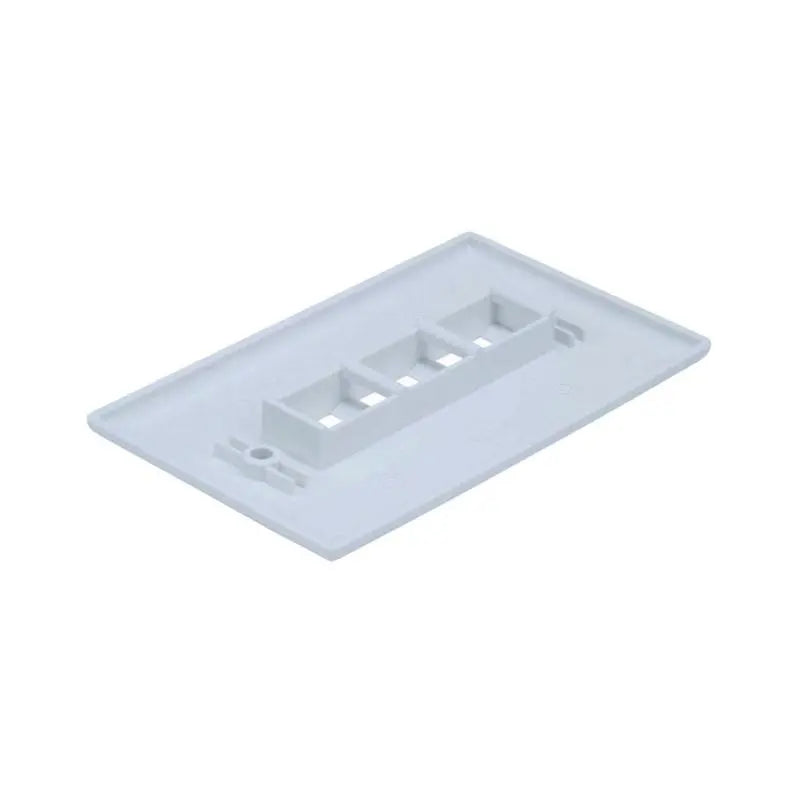 White 3 Port Hole Keystone Jack Flat Wall Plate (5-20 Pack) Logico
