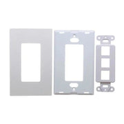 White 3-Port Port Screwless Decora Keystone Jack Wall Insert Cover Plate (1-10 Pack) The Wires Zone