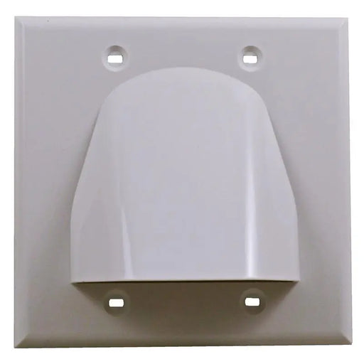 White Double-Gang Low Voltage Cable Pass Through Wall Face Plate (1-20 Pack) The Wires Zone