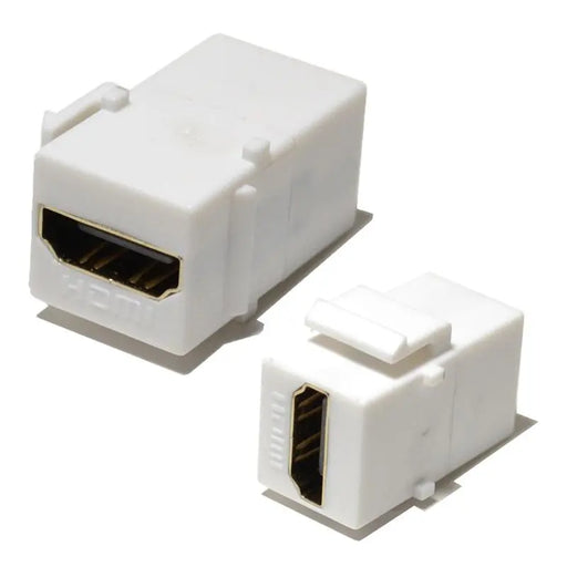 White HDMI Keystone Insert Jack Female-Female Adapter Coupler (2-50 Pack) Logico