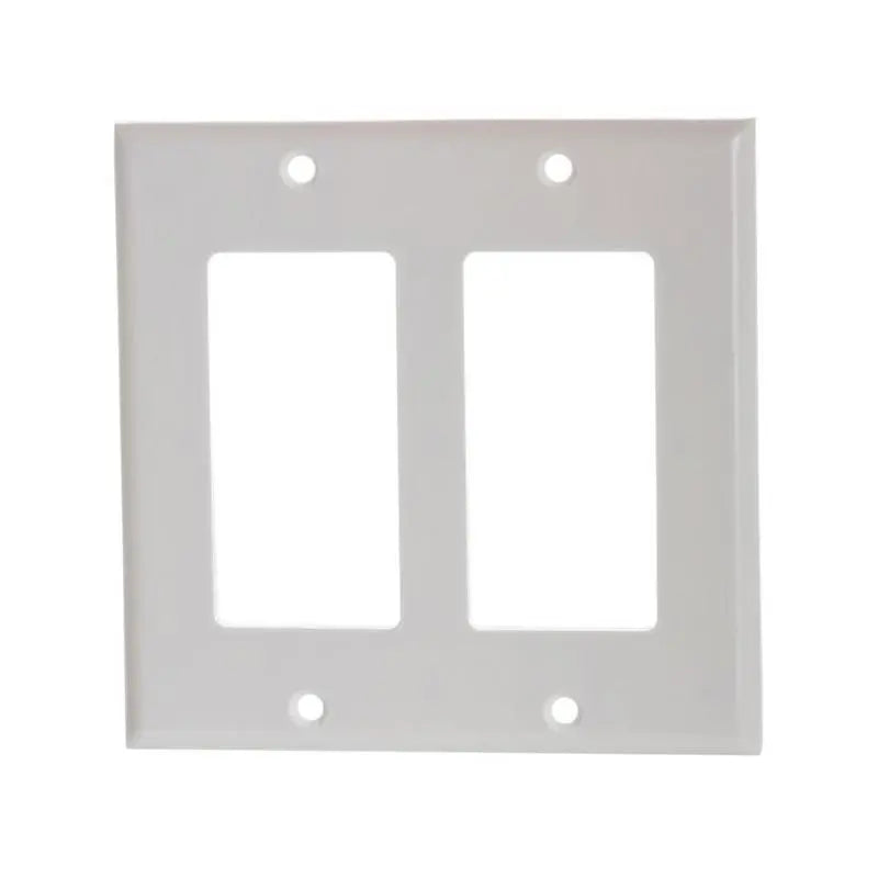 White Plastic Double-Gang Decora Style Wall Face Plate 2-Gang (1-20 Pack) The Wires Zone