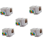 White RJ11 RJ12 CAT3 Phone Keystone Jack Insert for Wall Plates (1/5/10 Pack) The Wires Zone