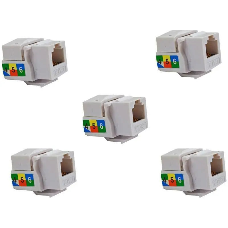 White RJ11 RJ12 CAT3 Phone Keystone Jack Insert for Wall Plates (1/5/10 Pack) The Wires Zone