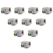 White RJ11 RJ12 CAT3 Phone Keystone Jack Insert for Wall Plates (1/5/10 Pack) The Wires Zone