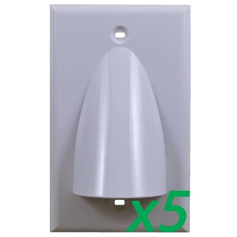 White Single-Gang Low Voltage Cable Pass Through Wall Face Plate (1-20 Pack) The Wires Zone