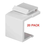 White Snap-In Keystone for Blank Insert Face Wall Plate The Wires Zone