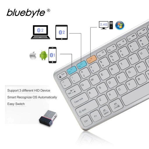 Wireless Bluetooth 4.0 Keyboard Full Size Ultra-Slim Dual-Mode for Windows/Mac/Phone/Tablet Others