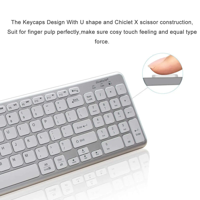 Wireless Bluetooth 4.0 Keyboard Full Size Ultra-Slim Dual-Mode for Windows/Mac/Phone/Tablet Others