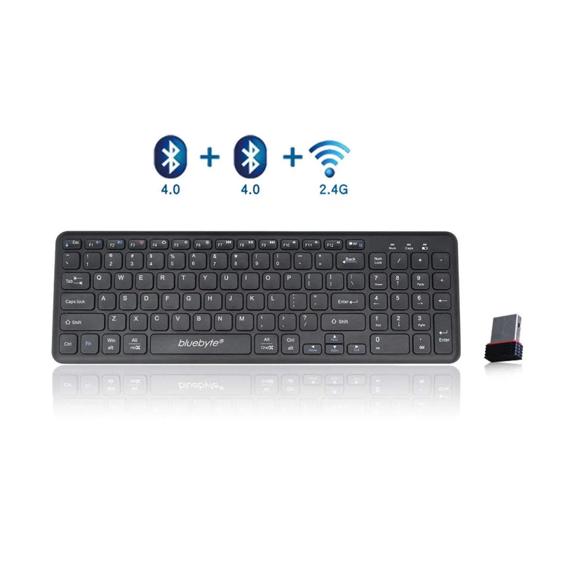 Wireless Keyboard Bluetooth 4.0 LE & 2.4G Full Size Dual-Mode for PC/Smartphone/Tablet Others