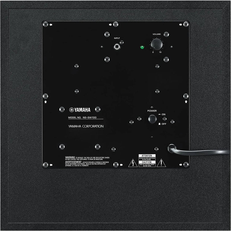 Yamaha NS-SW100 10" Compact Powered Subwoofer Stylish Matte Black Yamaha