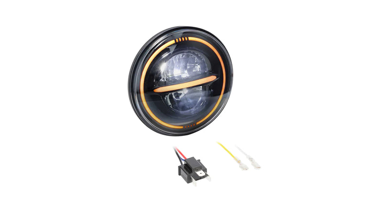 Metra BC-709B 7" Reflector Headlight with Full Halo Universal Motorcycle Headlight