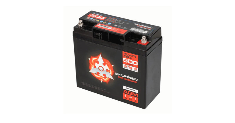 Shuriken SK-BT18 500 Watts 18 AMP Hours Compact Size AGM 12V Battery