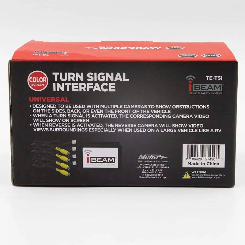 iBeam TE-TSI Turn Signal Video Interface Shows Multiple Cameras for Blind Spots iBeam