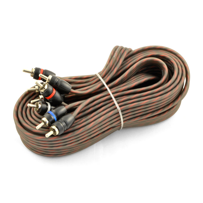 17ft 4-Channel Male to Male OFC Twisted Pair RCA Cable for Car or Home Audio