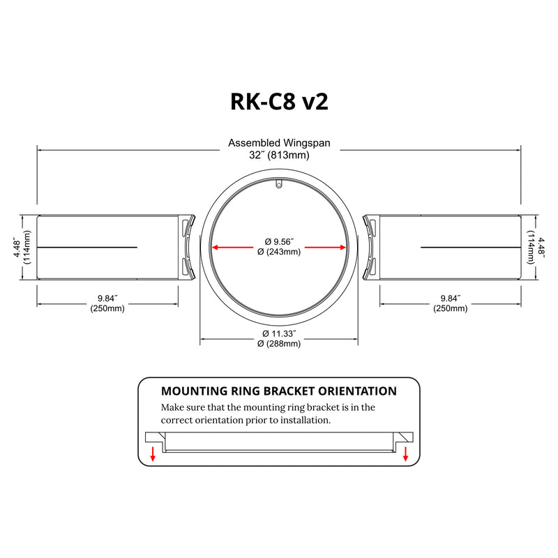 Earthquake Sound RK-C8 Pre-Construction Brackets for 8" Round In-Ceiling Speakers (Pair)